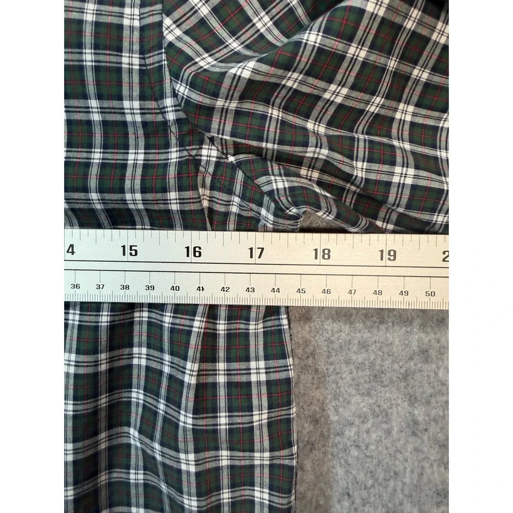 Ralph Lauren Kids Green Plaid Button Down Shirt Size L 14-16 Long Sleeve Cotton